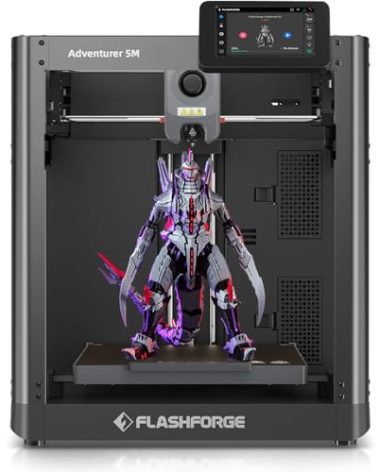 FLASHFORGE Adventurer 5M 3D Printer with Fully Auto Leveling System, Max 600mm/s High-Speed, 280℃ Quick-Detach Nozzle, CoreXY Structure for Superior Print Quality, Rookies & Experts Smart Choice