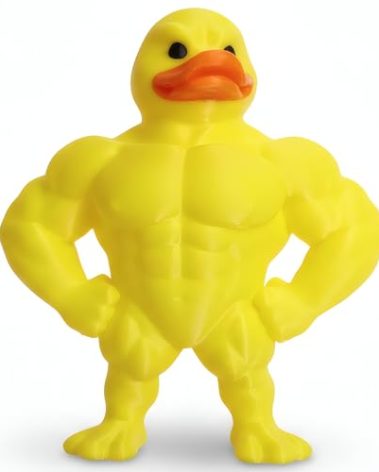 3D Printed Muscle Duck Figurine, Funny Desk Decor Collectible Statue, Muscular Duck Desktop Figurine, Gifts for Gym People, Gym Decor for Men, Bodybuilder Duck Collectible Desktop Sculpture (Medium)