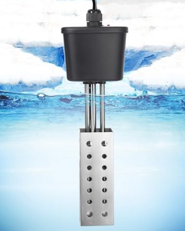 Saillong Pond Heater, Floating Deicer Heater for Outdoor Ponds, Koi Fish Warmer with Temperature Control and Power Indicator(800W, for Ponds of 250 gal and Above)