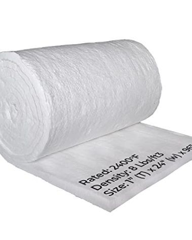 SIMOND STORE Ceramic Fiber Insulation Blanket - 1” x 24” x 96” - 8# Density 2400F - Fireproof Insulation Blanket for Furnace Forge Kiln Chimney Stove Fireplace Pizza Oven Boiler Dishwasher, and More