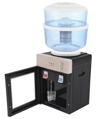 Top Loading Countertop Water Cooler Dispenser, 4.2 Gallon Hot and Cold Water Dispenser Freestanding Water Dispenser Hot & Cold and Room Temperature Water for Home Office, Studio Use