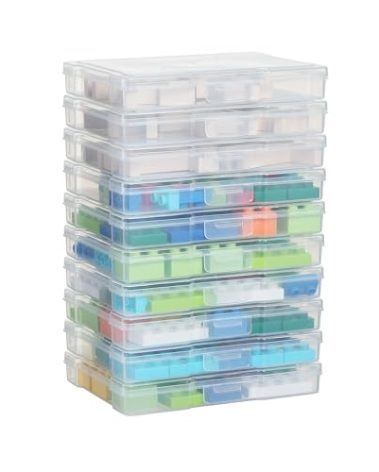 Party Club of America Transparent 5" x 7" Photo Storage Boxes - Photo Organizer Cases Photo Keeper Picture Storage Containers Box for Photos - 10 Pack (Clear)