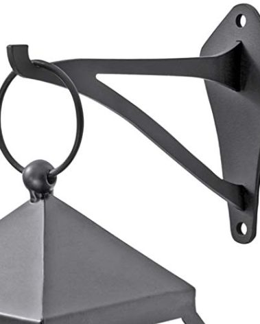 VEEBOOD 2 Piece 6" Outdoor Indoor Decorative Small Planter Lantern Hooks for Wall Hanging Windchime Hummingbird Feeder Hangers, Black