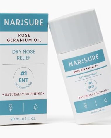 Narisure Dry Nose Relief Oil (20ml/1oz.) | Doctor Developed & Recommended Soothing Nasal Moisturizing Emollient | Rose Geranium, Vitamin E, Natural Ingredients | Gentle Dropper Top Applicator