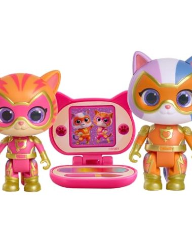 Disney Junior SuperKitties Su-Purr Charged Ginny and Buddy Figure Set, Holiday Stocking Stuffers, Gifts, Presents, Kids Toys for Ages 3 Up by Just Play