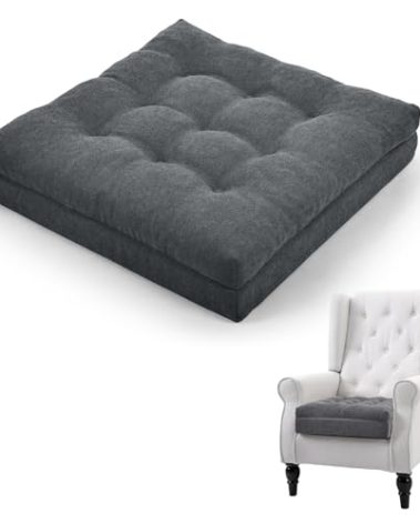 TANYOO Recliner Seat Cushion for Elderly - Patented Dual Design for Sagging Recliner Replacement & Easy Get Up, Booster Cushion Relieves Back Pain from Sofa, Couch, Chair 20x20x4 Inches Dark Grey