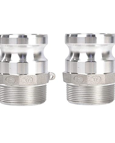 Quafwia 2 pcs Aluminum Camlock (2" Part F) Cam & Groove Hose Fittings, cam Lock Fittings Male Adapter x Male NPT Thread cam Lock Fittings camlock Coupling (2'')