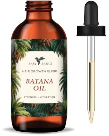 Baja Basics Batana Oil for Hair Growth with Argan Oil for Hair, Jamaican Black Castor Oil, Thickening, Strengthening, Moisturizing, Hydrating for Dry Hair and All Hair Types for Men and Women 1oz