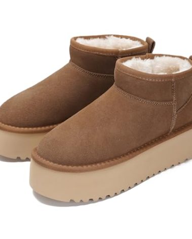 Project Cloud 100% Genuine Leather Ankle Boots for Women - Anti-Slip Memory Foam Insole Womens Boots - Lightweight Winter Womens Shoes, Ankle Booties for Women (Huggy, MOCHSUEDE,8.5)