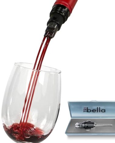 TRIBELLA Air Speed Wine Aerator Modest Design Multi-Stream Drip Free Wine Aeration 3 Acrylic Spouts, Handmade Kitchen Essential Easy to Use, No-Drip for Friends/Family in Protective Gift Case