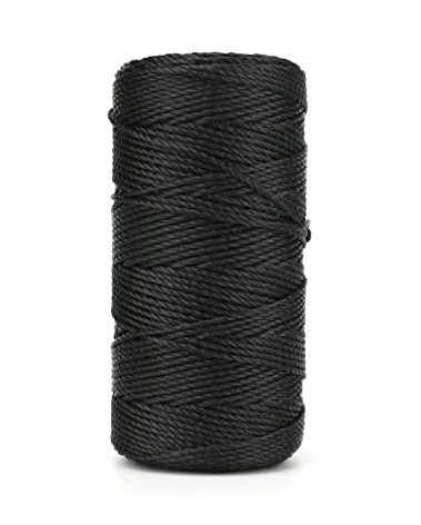 KINGLAKE 426 Feet Nylon Twine #36 Black Nylon String 2mm - Weatherproof Seine Twine for Garden, Fishing, Camping & Netting
