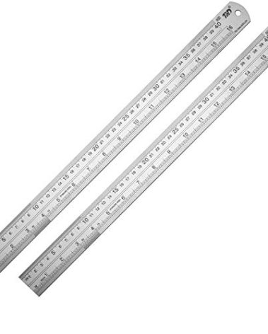 ZZTX Ruler Metal Straight Edge Stainless Steel Ruler 16 Inch Ruler Set Rulers Bulk 2 Pack