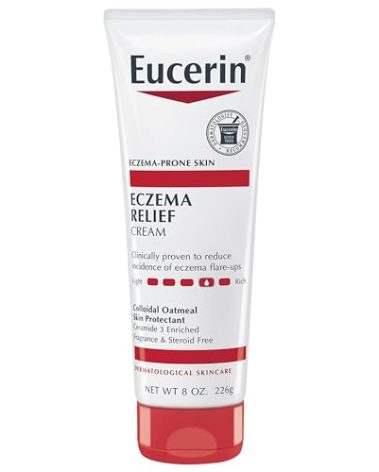 Eucerin Eczema Relief Cream, Full Body Lotion, Moisturizing Eczema Cream with Colloidal Oatmeal (Skin Protectant) and Ceramide 3, 8 Oz Tube