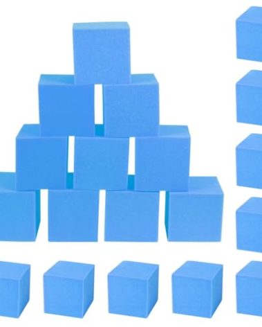 FUBOTRAD Foam Pit Blocks Foam Padding Sponge Pit Cubes Sponge Blocks for Amusement Park Gymnastics Freerunning and Parkour Courses - 24PCS 5" x 5" x 5" (Dark Blue)