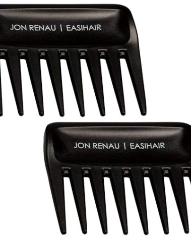 Jon Renau, Set of 2 Wide Tooth Combs by Jon Renau for Synthetic, Heat Friendly HD Fiber and Human Hair