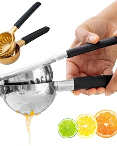A Bar Above Stainless Steel Hand Juicer, Heavy Duty Citrus Press for Cocktails, Fruit Juice Squeezer for Lemons, Limes, and Oranges, Manual Juicer for Bartenders, Home Bars, and Mixology Kits