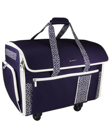 Everything Mary XL 4-Wheel Rolling Craft Tote Sewing Machine Case - Large Capacity Storage for Sewing, Quilting, Scrapbooking, Cross-Stitch, Beading, and More