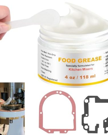 4 Oz Food Grade Grease for Kitchen Aid Stand Mixer, Widely Used in Most Kitchen Mixers, Food Safe Lubricant, Reduce The Wear of Mixer Gear Parts, Contain 9709511 4162324 Gasket and Spatula