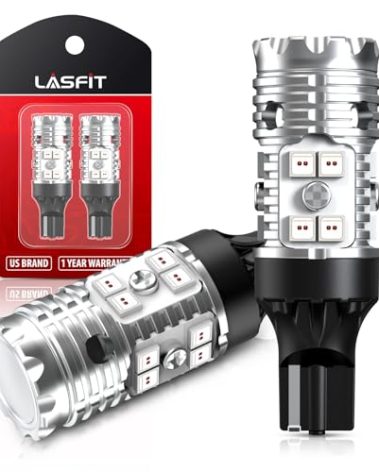 LASFIT 921 LED Bulb Red Third Brake Light Fit for 2019-2026 Ram 1500, Canbus Ready 912 T15 Center High Mount Stop Light 3rd Brake Replacement Anti Hyper Flash, 2pcs