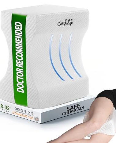 ComfiLife Orthopedic Knee and Leg Pillow for Side Sleepers Sleeping - 100% Polyurethane Foam for Back Pain, Hip Pain Relief
