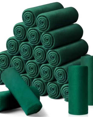 24 Packs Fleece Throw Blanket Soft Warm Lightweight Fleece Blanket Cozy Throw Bulk for Bed Couch Sofa Home Office Wedding Gifts Suitable for Seasons, 50 x 60 Inches(Turquoise Green)