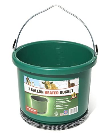 Farm Innovators HB-60 9 Quart 2 Gallon 60 Watt Plastic Heated Bucket with Built in Thermostat, Green