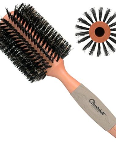 Bombshell Boar Bristle Round Brush — Sustainable Styling Brush with Natural Wood Handle for Blow Outs and Curling