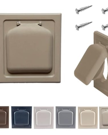 NO-PEST VENT, Exclusive Dual Door Dryer Vent Cover Outdoor 4 inch or Bathroom fan, Made in USA w Highest UV Resistant Plastic in any Outdoor Vent Cover (Woodstock Brown, 4 inch W/O Duct Tube)