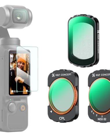 K&F Concept Magnetic Effect & ND & CPL Filter Set Compatible with DJI Osmo Pocket 3, 3 Pack CPL Black Diffusion 1/4 ND2-32 Filters Accessories, HD Optical Glass/Multi-Coated