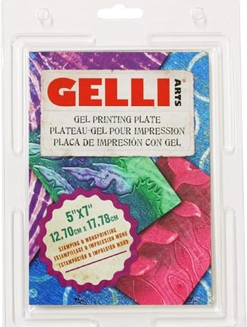 Gelli Arts Gel Printing Plate - 5" X 7" Reusable Gel Printing Plate, Printmaking Supplies, Monoprinting at Home, Arts and Crafts