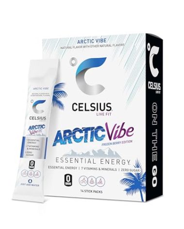 CELSIUS® On-the-Go Powder Sticks Arctic Vibe, Essential Energy 2.5 Oz (14 Sticks per Pack)