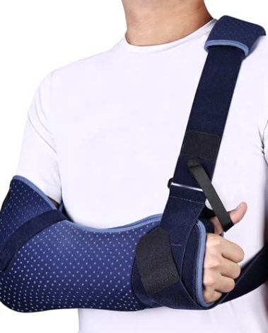 Willcom Arm Sling for Shoulder Injury with Waist Strap - Immobilizer Brace Support for Sleeping, Rotator Cuff Surgery(Comfort Version, Right, Medium, 28.5-41 inch)