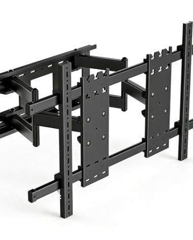 HILLPORT 98 100 TV Wall Mount 70 to 120 inch Heavy Duty Large Screen Full Motion Bracket, with Swivel and Tilt, up to 287 Lbs, Max VESA 1000x600mm, Black, DY1000