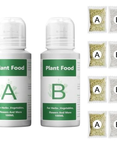 Hydroponics Nutrients (1000ml in Total), All Purpose Plant Food A & B, Hydroponics Supplies, Fertilizer for All Plants and Media, Hydroponics System Accessories for Vegetables Fruits Flowers Thrive