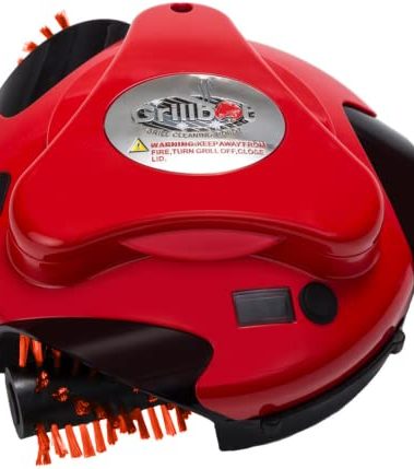 Grillbot Automatic Grill Cleaning Robot with Nylon Brushes, BBQ Grill Cleaner, Grill Brush, Grill Scraper, BBQ Accessories (Red Grillbot)