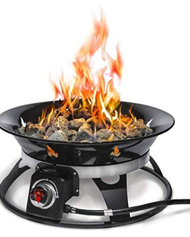 Outland Living Portable Propane Fire Pit, 21-inch, 58,000 BTU with Fire Pit Cover & Carry Kit, Smokeless Gas Firebowl | Perfect for Camping, Patio, Backyard, Tailgating, Deck, RV| Black 863 Cypress