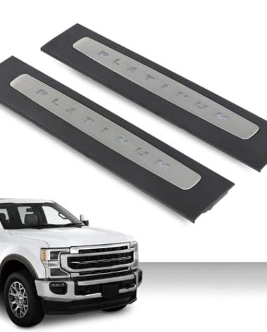 CROSSDESIGN LED Door Sill Plate Set Compatible with Ford F250 F350 F450 F550 Super Duty Crew Cab Only 2017-2022 HC3Z-2613208-AA HC3Z-2613209-AA