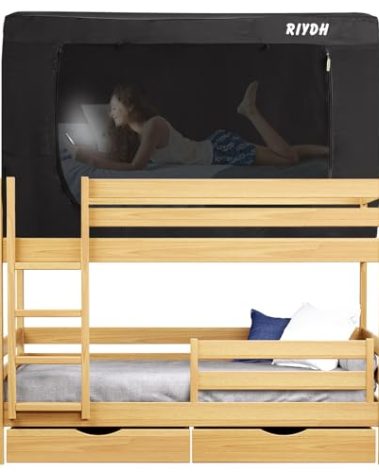 RIYDH Bed Tent Bed Canopy Tents for Adult - Portable Dream Tent Indoor Sleeping 93% Blackout with 3 Doors Breathable Private Space