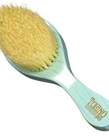 TORINO PRO WAVE BRUSHES BY BRUSH KING Soft Curved Hair Brush #1950 - Extra Long Boar Bristles - 360 Waves, Wavy Hair, Men