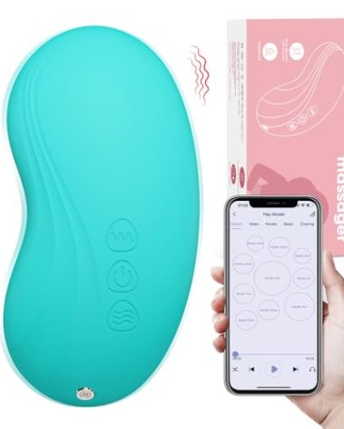 DrBash 2-in-1 Lactation Massager – Soft Breast Massager for Breastfeeding, Heat + Vibration for Milk Flow, Engorgement & Clogged Duct Relief – Apps Controlled (Teal)