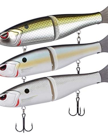 Bassdash SwimShad Glide Baits Jointed Swimbait Bass Pike Salmon Trout Muskie Fishing Lure,3-Pack