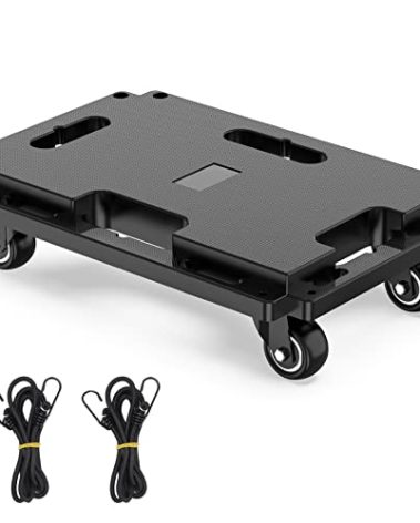 SOLEJAZZ Furniture Mover Dolly 4 Wheels Heavy Duty Small Furniture Moving Dollies Rollers with 4 Wheels 440 Lbs Capacity Rolling Platform Interlocking Design Flat Dolly with Wheels, Black, 1 Pack