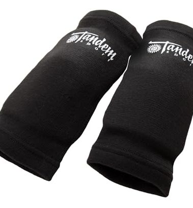 Tandem Sport Volleyball Elbow Pads - Volleyball Pads for Floor Burns and Bruises - Non-Bulky Volleyball Elbow Pads - Black
