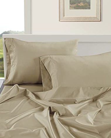 LANE LINEN Pillow Case Covers King Set of 2 100% Egyptian Cotton Sateen Soft Cool & Smooth 1000 Thread Count Cases - Linen