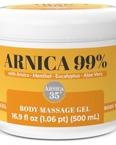 Arnica 35 Arnica Body Massage Gel – Water-Based Cosmetic Massage Gel with Arnica Montana, Fast-Absorbing Lightweight Texture, Non-Greasy Feel, Dermatologically Tested, 16.9 fl oz