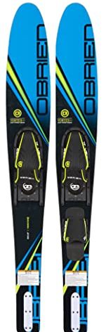 O'Brien Vortex Combo Water Skis with Adjustable Bindings – Wide-Body Design for Easy Deep-Water Starts – Perfect for Beginners and Intermediate Riders