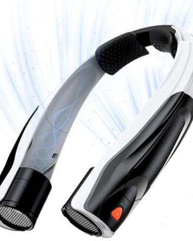 BOTDOYS Portable Neck Fan Rechargeable: Free Hands Extra-long Battery Life 6000mAh Strong Air Volume Fast Cooling for Outdoor Enthusiasts - Travel Hiking Climbing (Black)