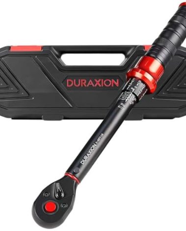 DURAXION 3/8-Inch Drive Torque Wrench 5-45ft.lb/6.8-61Nm, ±3% Precision Dual Direction Torque Wrenches with 72-Tooth Dual Range Scales(No Accessories Included, Red)