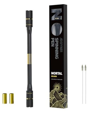 ADSPINZOR Mortal Spinning Pen Mod by Mr. Nope Professional Trick Pen for Tricks & Relief Anti-Slip, Long, Gold