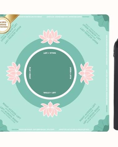 BALAPET Portable Mahjong Mat with Playing Instructions for Learning, Anti Slip Mahjong Mat for Table, Noise Reduction Table Mat Cover for Board & Tile Games, 31.5inx31.5in, Patent Pending(Green)